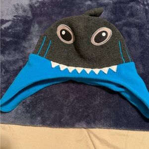 Playful Shark Kids One Piece Hat - Blue and Gray